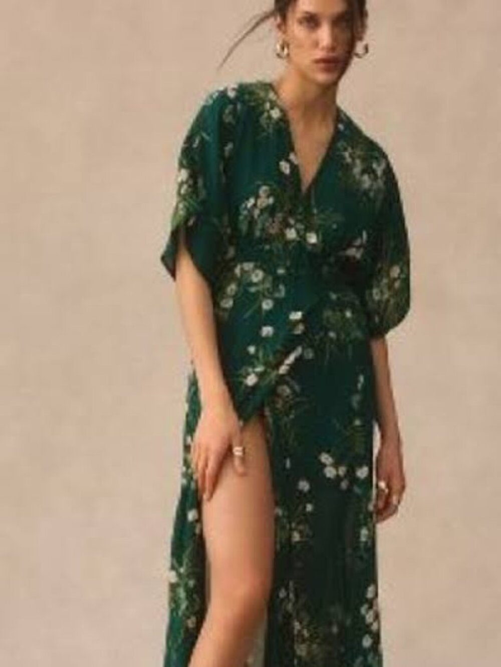 Reformation Winslow Green Floral Dress, Size S